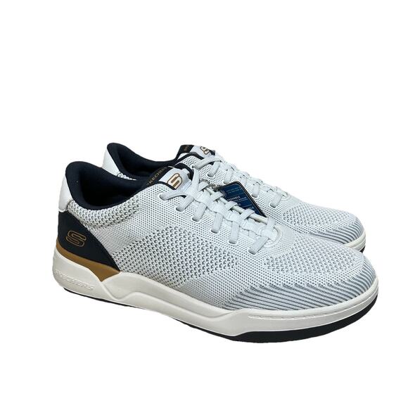 SKECHERS Corliss Dorset White Relaxed Fit Sneaker Shoe Men's size 10.5 New Box - Picture 3 of 9